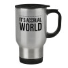 Stainless steel travel mug with lid, double wall 450ml