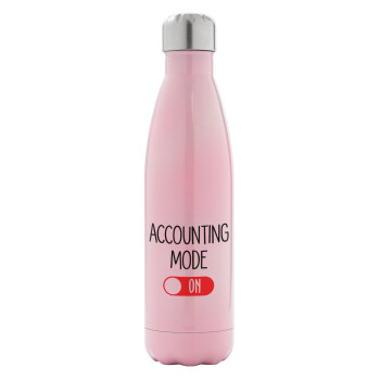 ACCOUNTANT MODE ON, Metal mug thermos Pink Iridiscent (Stainless steel), double wall, 500ml