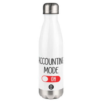 ACCOUNTANT MODE ON, Metal mug thermos White (Stainless steel), double wall, 500ml