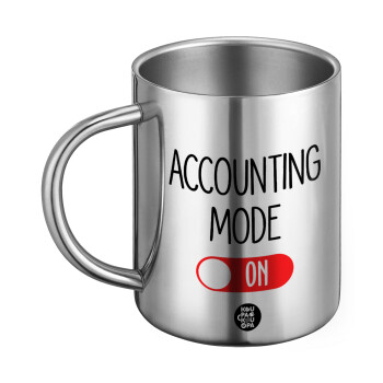 ACCOUNTANT MODE ON, Ανοξείδωτη Μεταλλική Κούπα 450ml - Διπλού Τοιχώματος