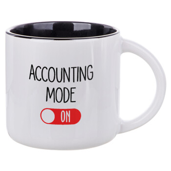 ACCOUNTANT MODE ON, Κούπα κεραμική 400ml Λευκή/Μαύρη