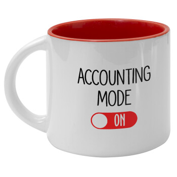 ACCOUNTANT MODE ON, Κούπα κεραμική 400ml Λευκή/Κόκκινη