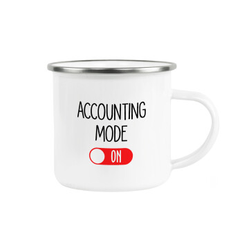 ACCOUNTANT MODE ON, Κούπα Μεταλλική εμαγιέ λευκη 360ml