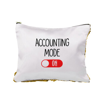 ACCOUNTANT MODE ON, Sequin Gold Pouch Cosmetic Bag