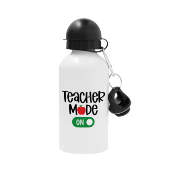 Teacher mode ON, Metal water bottle, White, aluminum 500ml