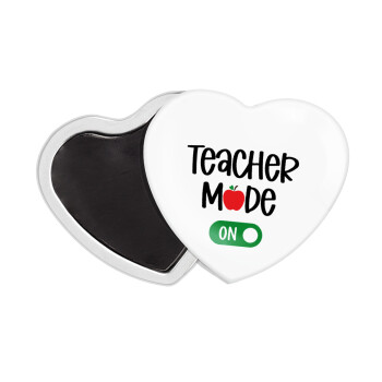 Teacher mode ON, Μαγνητάκι καρδιά (57x52mm)