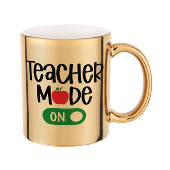 Teacher mode ON, Mug ceramic, gold mirror, 330ml