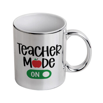 Teacher mode ON, Mug ceramic, silver mirror, 330ml