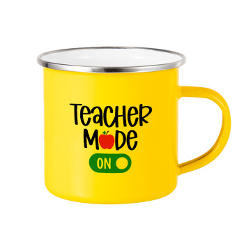 Teacher mode ON, Κούπα Μεταλλική εμαγιέ Κίτρινη 360ml