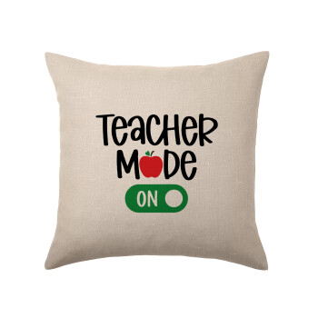 Teacher mode ON, Μαξιλάρι καναπέ ΛΙΝΟ 40x40cm περιέχεται το  γέμισμα