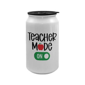 Teacher mode ON, Κούπα ταξιδιού μεταλλική με καπάκι (tin-can) 500ml