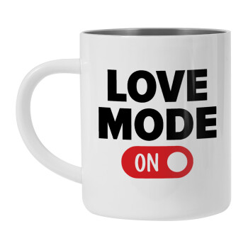 LOVE MODE ON, Κούπα Ανοξείδωτη διπλού τοιχώματος 450ml