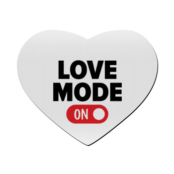 LOVE MODE ON, Mousepad καρδιά 23x20cm