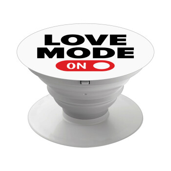 LOVE MODE ON, Phone Holders Stand  White Hand-held Mobile Phone Holder