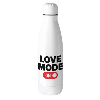 LOVE MODE ON, Μεταλλικό παγούρι θερμός (Stainless steel), 500ml