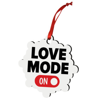 LOVE MODE ON, Στολίδι Χριστουγεννιάτικο στολίδι snowflake ξύλινο 7.5cm