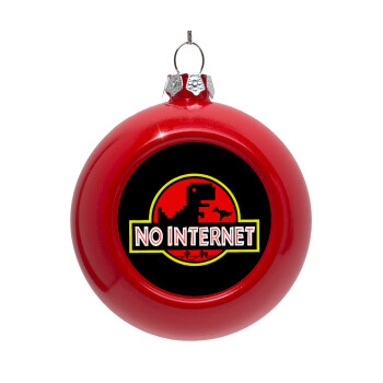 No internet, Red Christmas tree ornament bauble 8cm