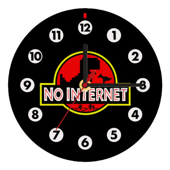 No internet, Wooden wall clock (20cm)