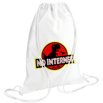 No internet, Backpack pouch GYMBAG white (28x40cm)