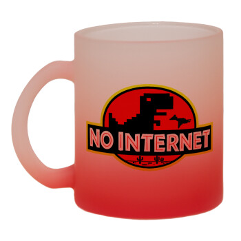 No internet, Κούπα γυάλινη δίχρωμη με βάση το κόκκινο ματ, 330ml