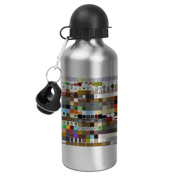 Minecraft blocks, Metallic water jug, Silver, aluminum 500ml