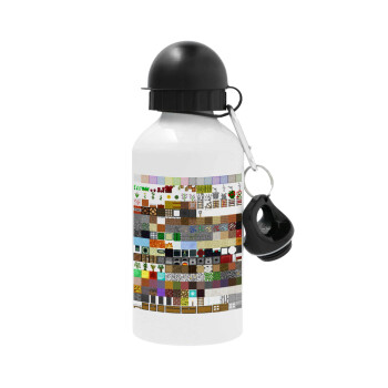 Minecraft blocks, Metal water bottle, White, aluminum 500ml