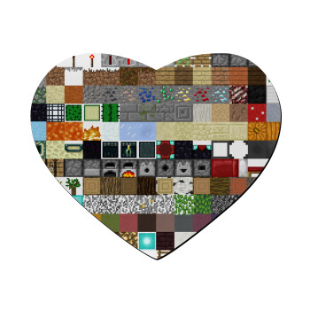 Minecraft blocks, Mousepad heart 23x20cm