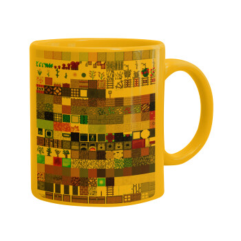 Minecraft blocks, Ceramic coffee mug yellow, 330ml (1pcs)