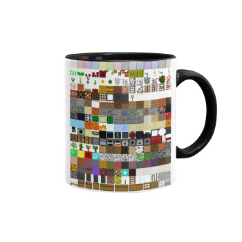 Minecraft blocks, Mug colored black, ceramic, 330ml