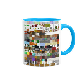 Minecraft blocks, Mug colored light blue, ceramic, 330ml