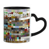 Mug heart black handle, ceramic, 330ml