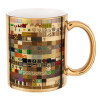 Mug ceramic, gold mirror, 330ml