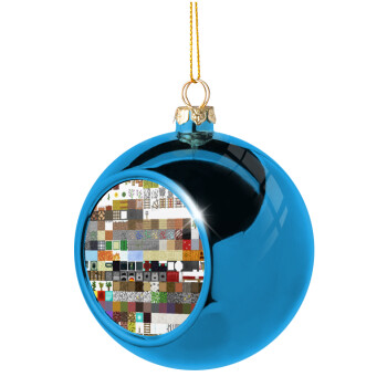 Minecraft blocks, Blue Christmas tree ball ornament 8cm