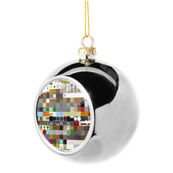 Minecraft blocks, Silver 8cm Christmas tree ball ornament