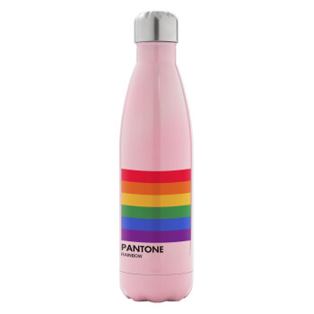 Pantone Rainbow, Metal mug thermos Pink Iridiscent (Stainless steel), double wall, 500ml