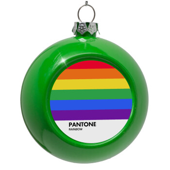 Pantone Rainbow, Green Christmas tree ornament bauble 8cm