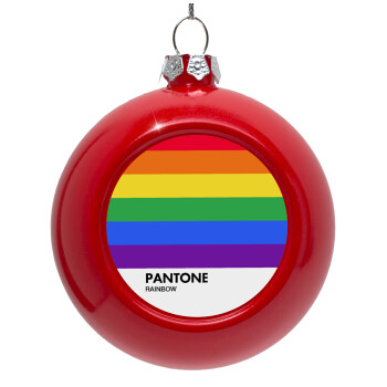 Pantone Rainbow, Red Christmas tree ornament bauble 8cm