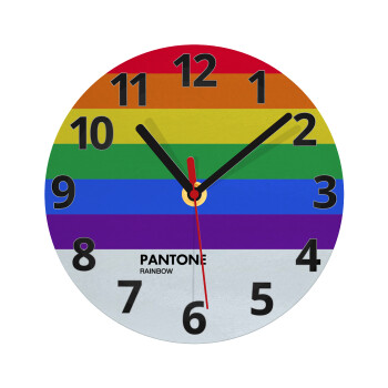 Pantone Rainbow, Ρολόι τοίχου γυάλινο (20cm)
