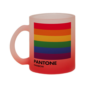 Pantone Rainbow, Κούπα γυάλινη δίχρωμη με βάση το κόκκινο ματ, 330ml