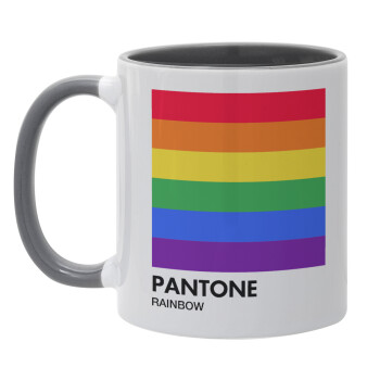 Pantone Rainbow, Κούπα χρωματιστή γκρι, κεραμική, 330ml