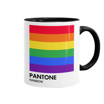 Pantone Rainbow, Mug colored black, ceramic, 330ml