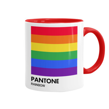 Pantone Rainbow, Κούπα χρωματιστή κόκκινη, κεραμική, 330ml