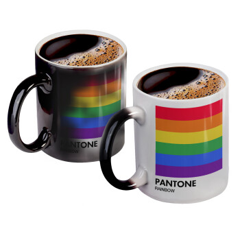 Pantone Rainbow, Κούπα Μαγική, κεραμική, 330ml που αλλάζει χρώμα με το ζεστό ρόφημα (1 τεμάχιο)