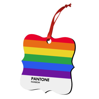 Pantone Rainbow, Christmas ornament polygon wooden 7.5cm