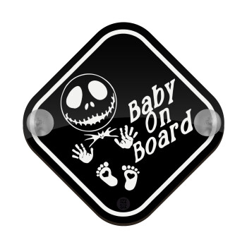 Halloween baby on board, Baby On Board wooden car sign with suction cups (16x16cm)