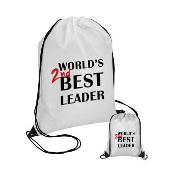 World's 2nd Best leader , Pouch bag with black cords (1 piece)