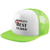 Child's Soft Trucker Hat with Green/White Mesh (POLYESTER, CHILDREN'S, ONE SIZE)