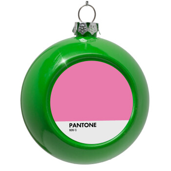 PANTONE Pink C, Green Christmas tree ornament bauble 8cm