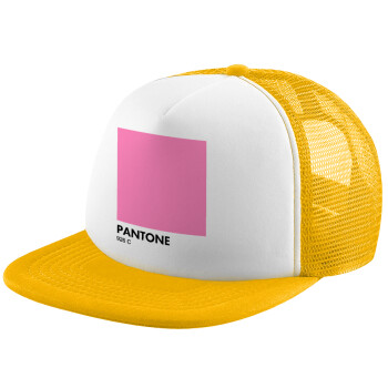 PANTONE Pink C, Καπέλο Ενηλίκων Soft Trucker με Δίχτυ Κίτρινο/White (POLYESTER, ΕΝΗΛΙΚΩΝ, UNISEX, ONE SIZE)