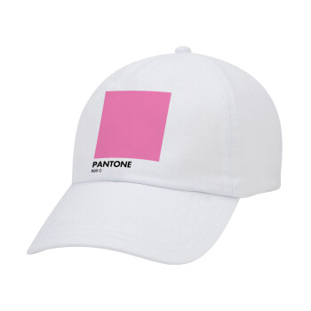 PANTONE Pink C, Καπέλο Ενηλίκων Baseball Λευκό 5-φύλλο (POLYESTER, ΕΝΗΛΙΚΩΝ, UNISEX, ONE SIZE)